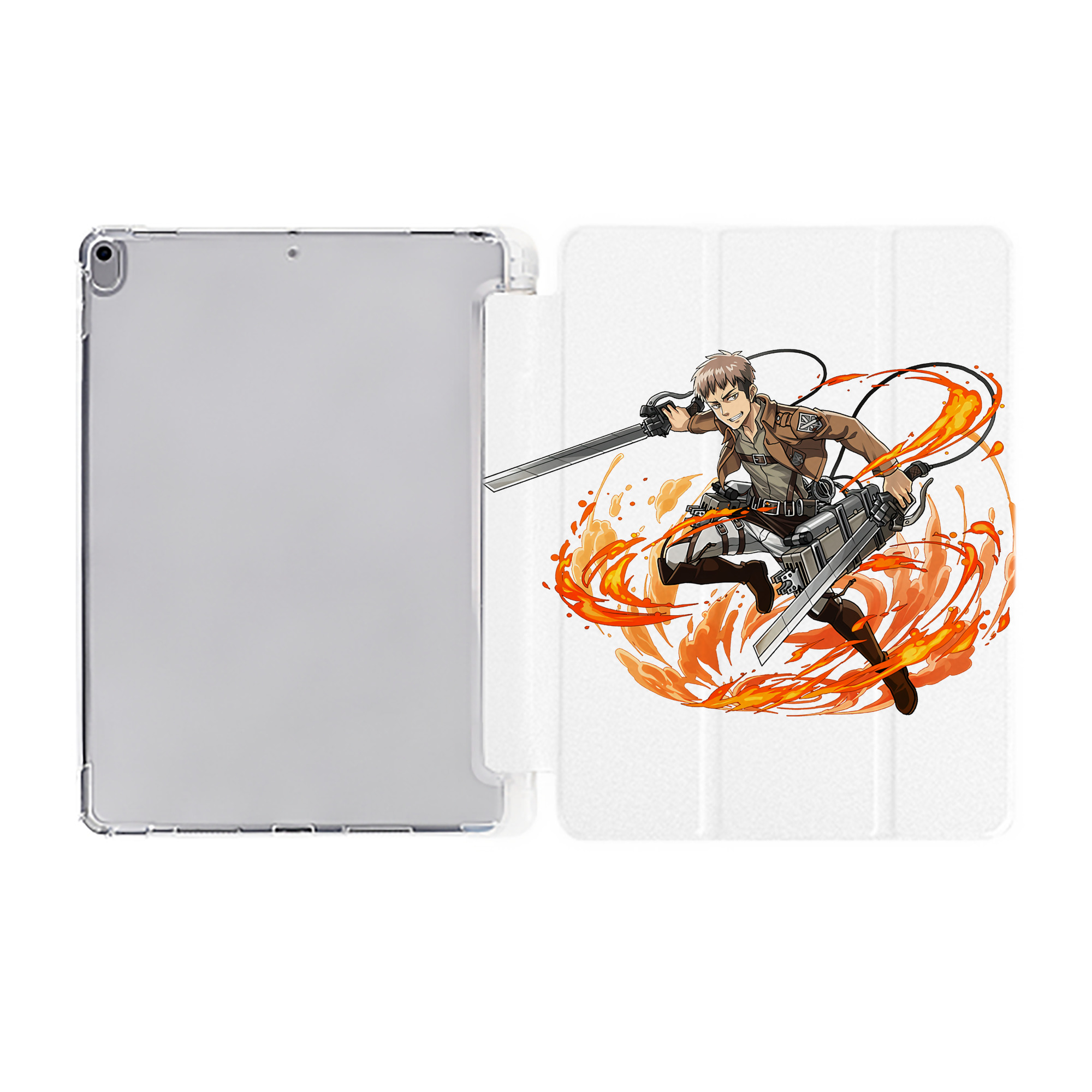 （画像用） 進撃の巨人 ジャン・キルシュタイン Attack on Titan Jean Kirstein IPad ケース ペン収納付き 三つ折りスタンド PUレザー×シリコン 対応機種9.5/10.5/10.9インチ